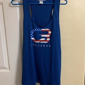 CycleBar July 4th Themed Blue Tank Top